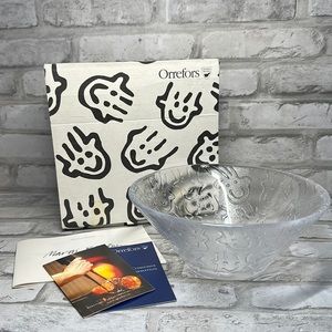 Orrefors Glass “Happy” Bowl by Martti Rytkonenin